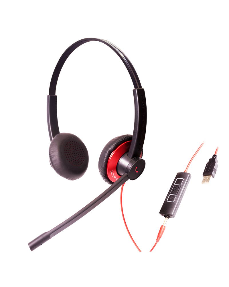 EPIC 502-R Diadema Binaural Rojo y Negro